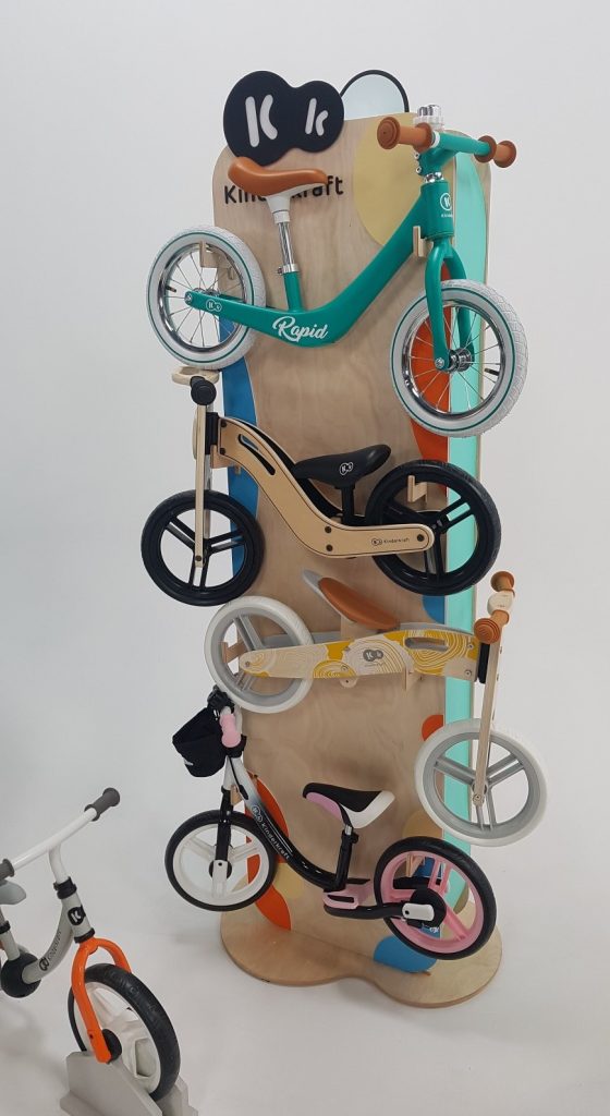 wooden colour rack for children bike 