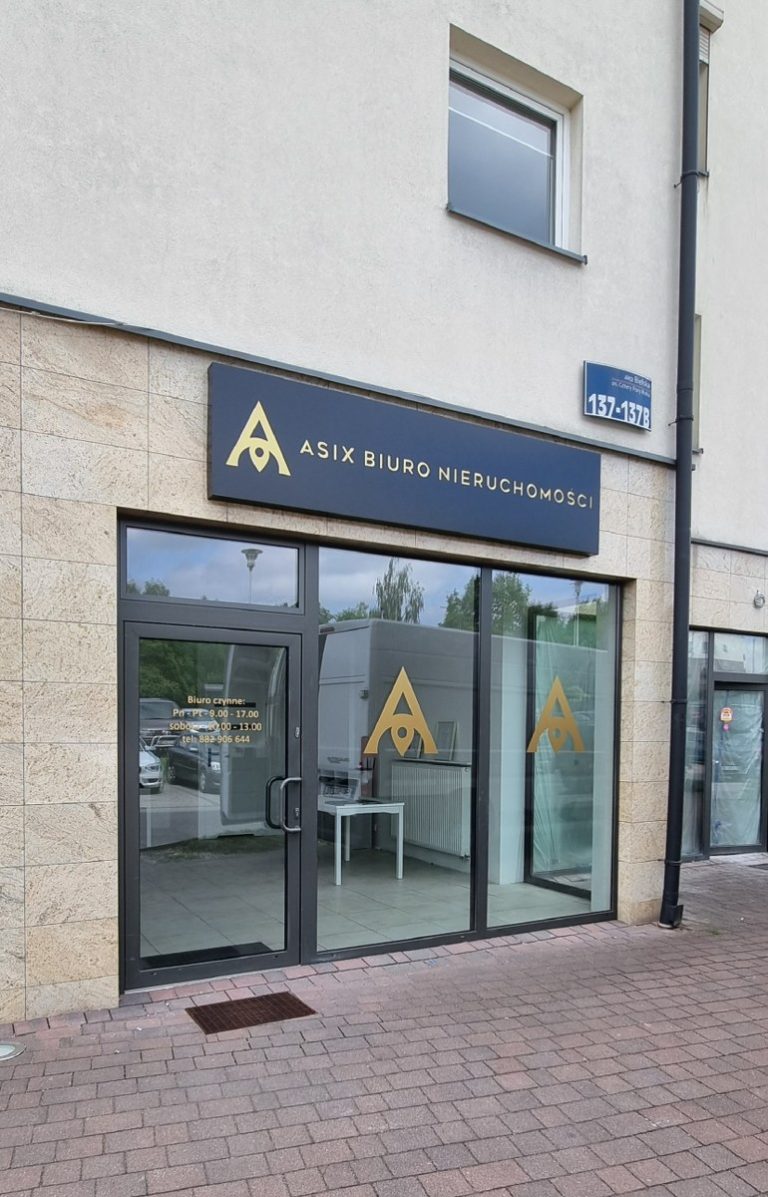 Kaseton LED podświetlany dla BIURA NIERUCHOMOŚCI